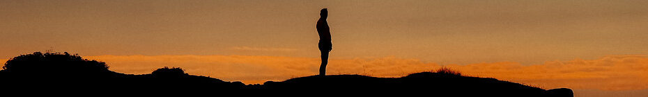 Image of a pensive man on mountain. CC0