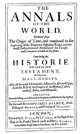 Image of English edition of James Ussher's Annals of The SWorld 1658 PD