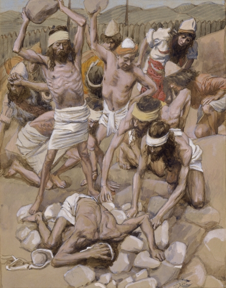 Image of painting of a Jewish stoning. James Tissot, Public domain, via Wikimedia Commons