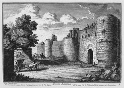 PD-Art Engraving by Giuseppe Vasi of the Latin gate in Rome